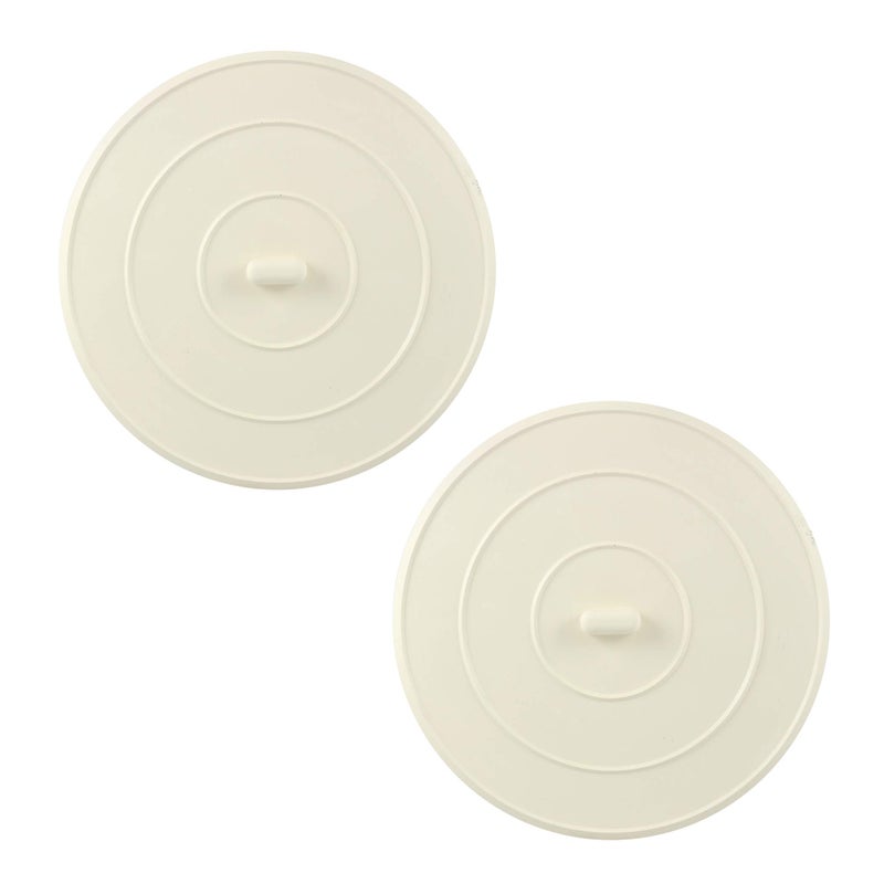 DANCO 89042P Flat Kitchen Sink Stopper, Flat Suction Drain Plug, Bathroom Bathtub Drain Stopper, 5 Inch, White, 2-Pk - Image 1